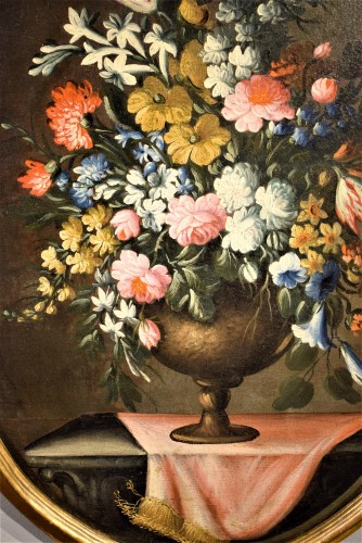 Tableaux et dessins Tableaux XVIIIe siècle - Paire de Natures morte de fleurs- Giacomo Nani (Naples 1698-1755)